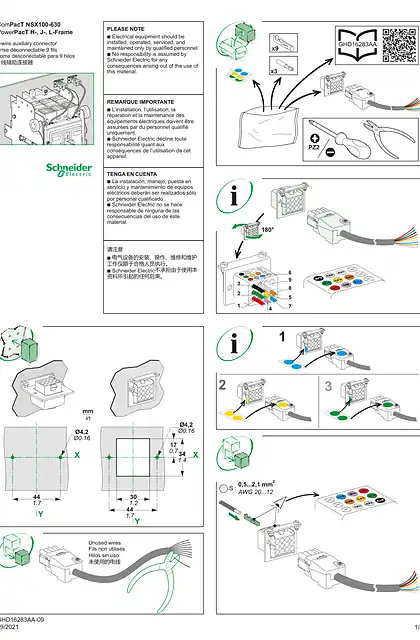 schneider施耐德ComPacT NSX_ PowerPacT H-_ J-_ L-Frame - 9 线辅助连接器 - 说明页